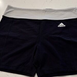 Adidas Black Shorts with Gray Waistband